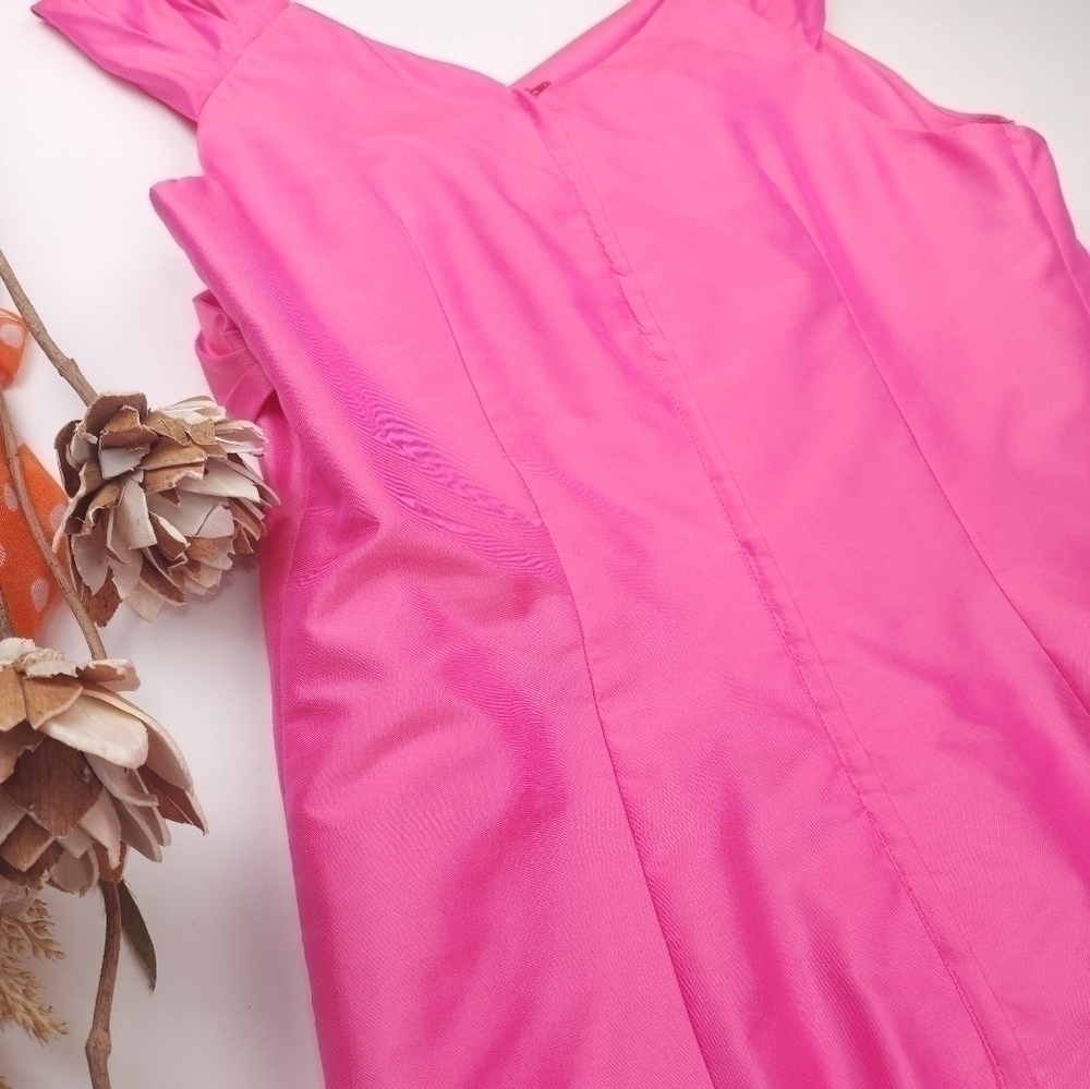 Marisa Baratelli Pink Thai Silk Formal Dress sz 10 - Picture 11 of 14